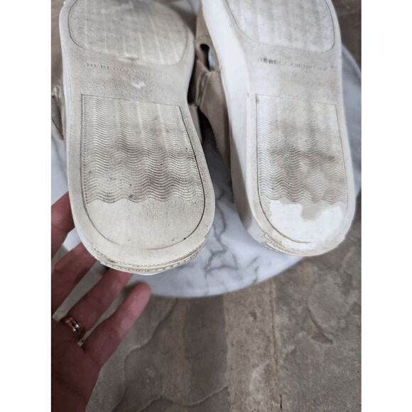 REBECCA Minkoff Sonia Taupe Tan Suede Mule Sneakers Size 9 Slip On Slides Studs - Picture 12 of 14